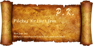 Péchy Krisztina névjegykártya