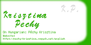 krisztina pechy business card